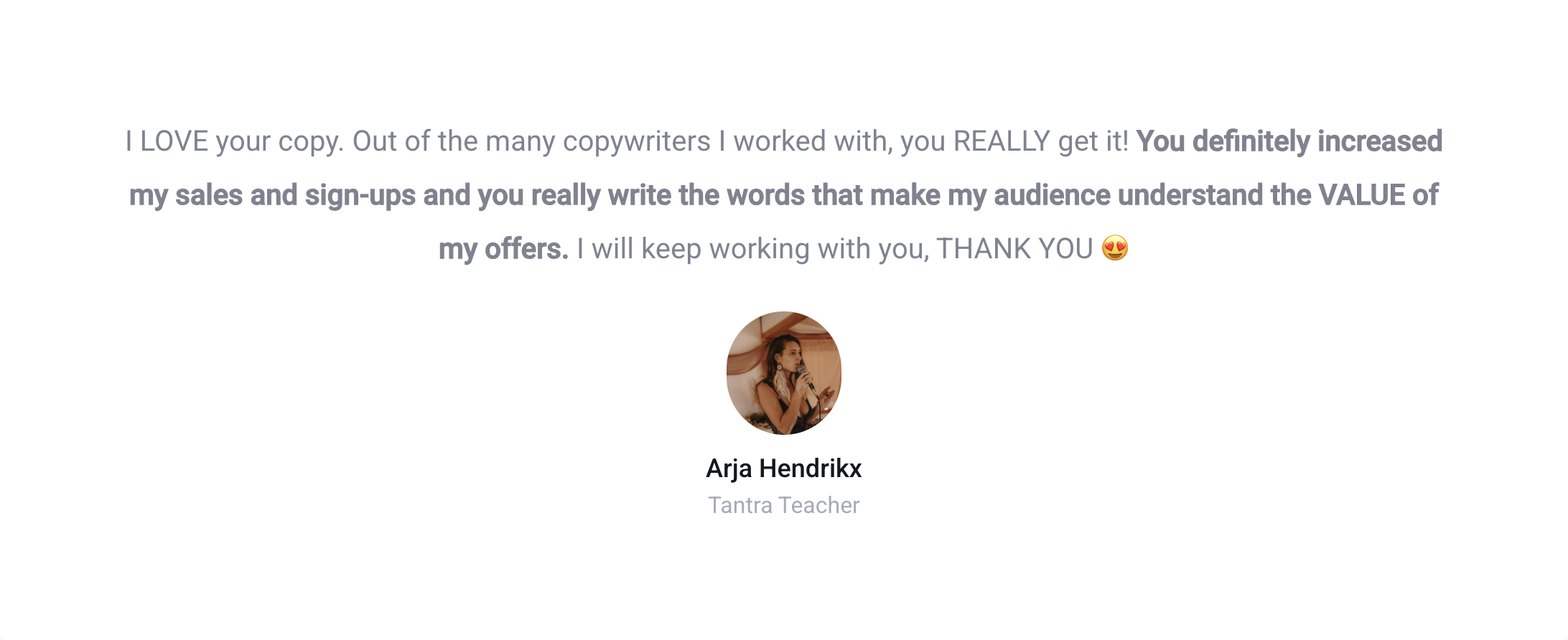 Arja Hendrikx testimonial